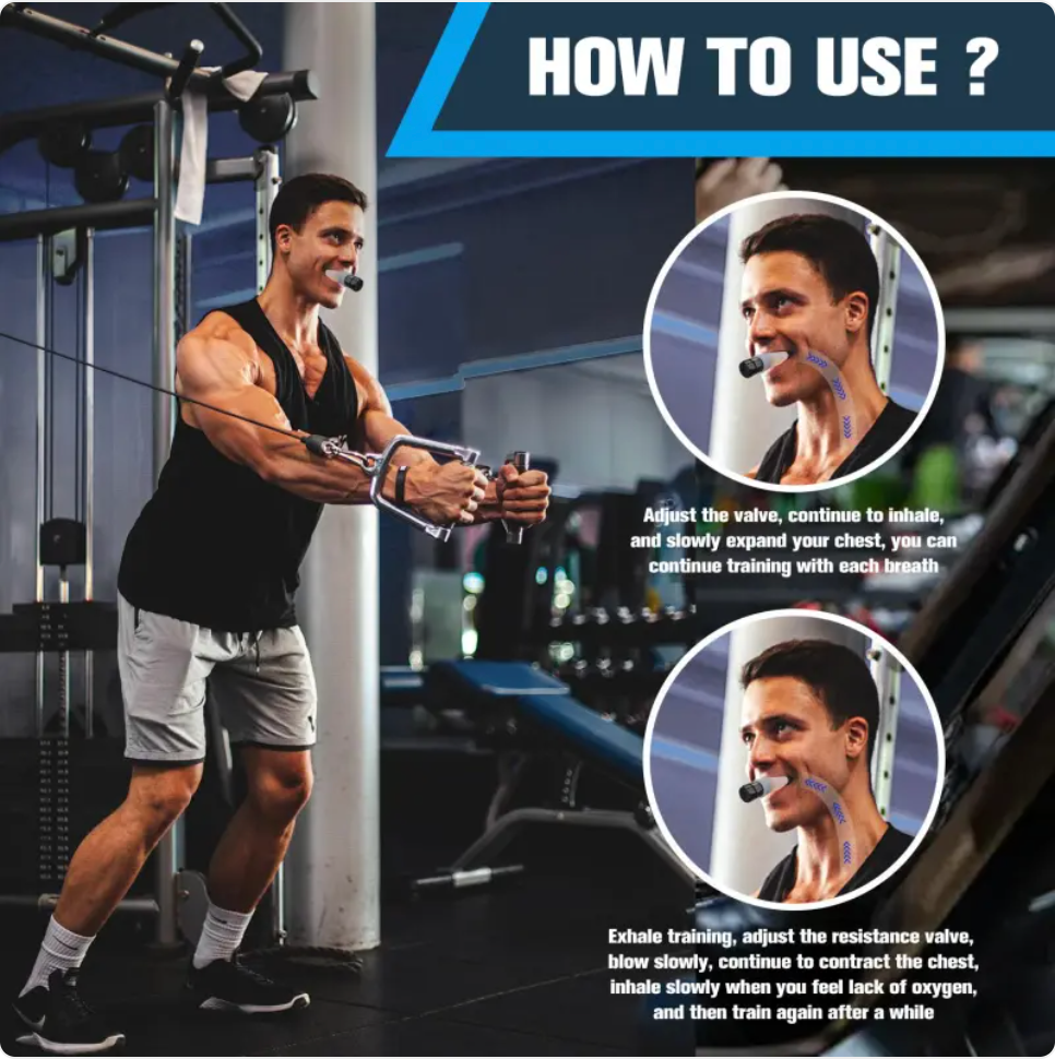 Adjustable Portable Breath Trainer for Muscle Strength and Fitness Training